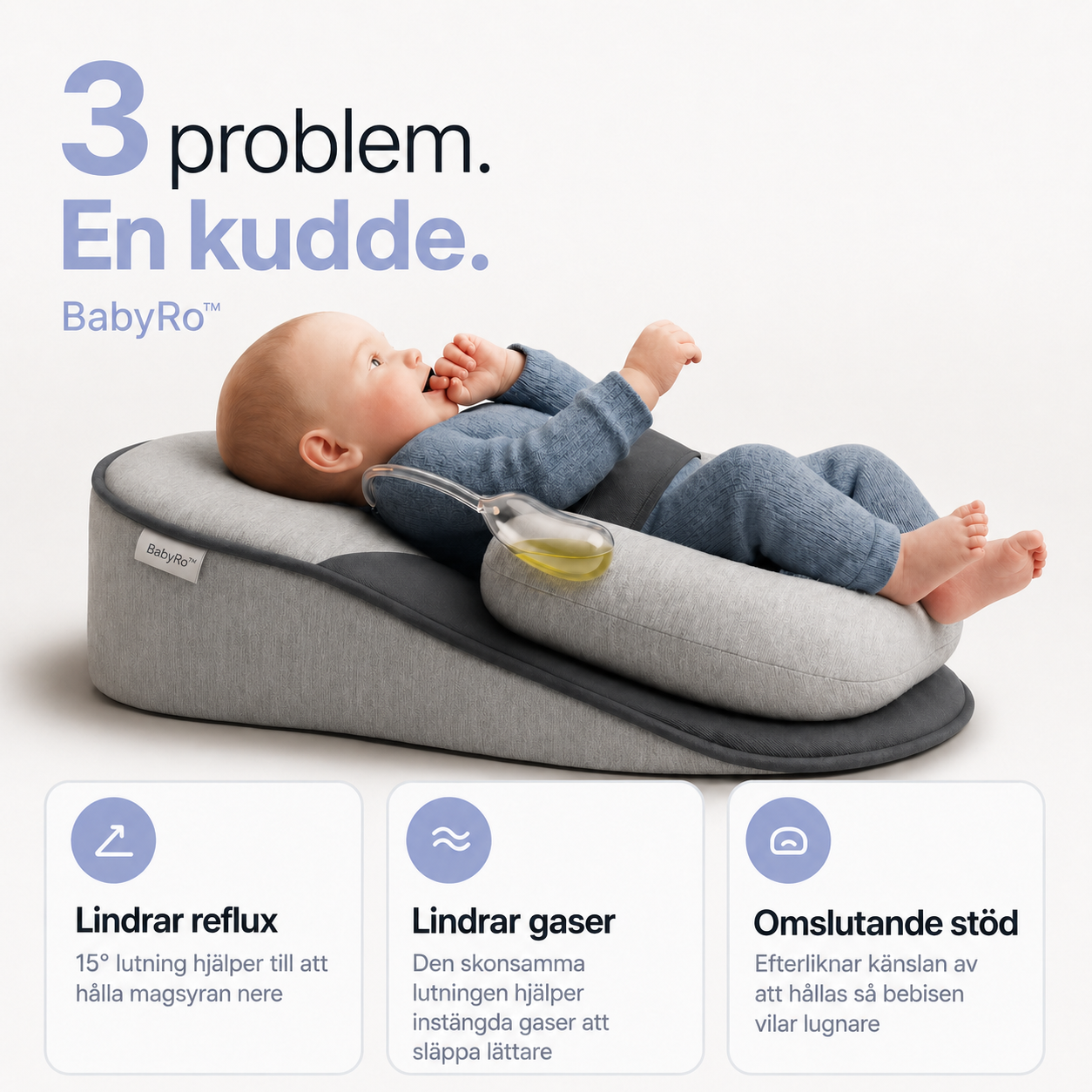BabyRo™ – Fallskydd för Spädbarn med Orolig Mage & Spottningar