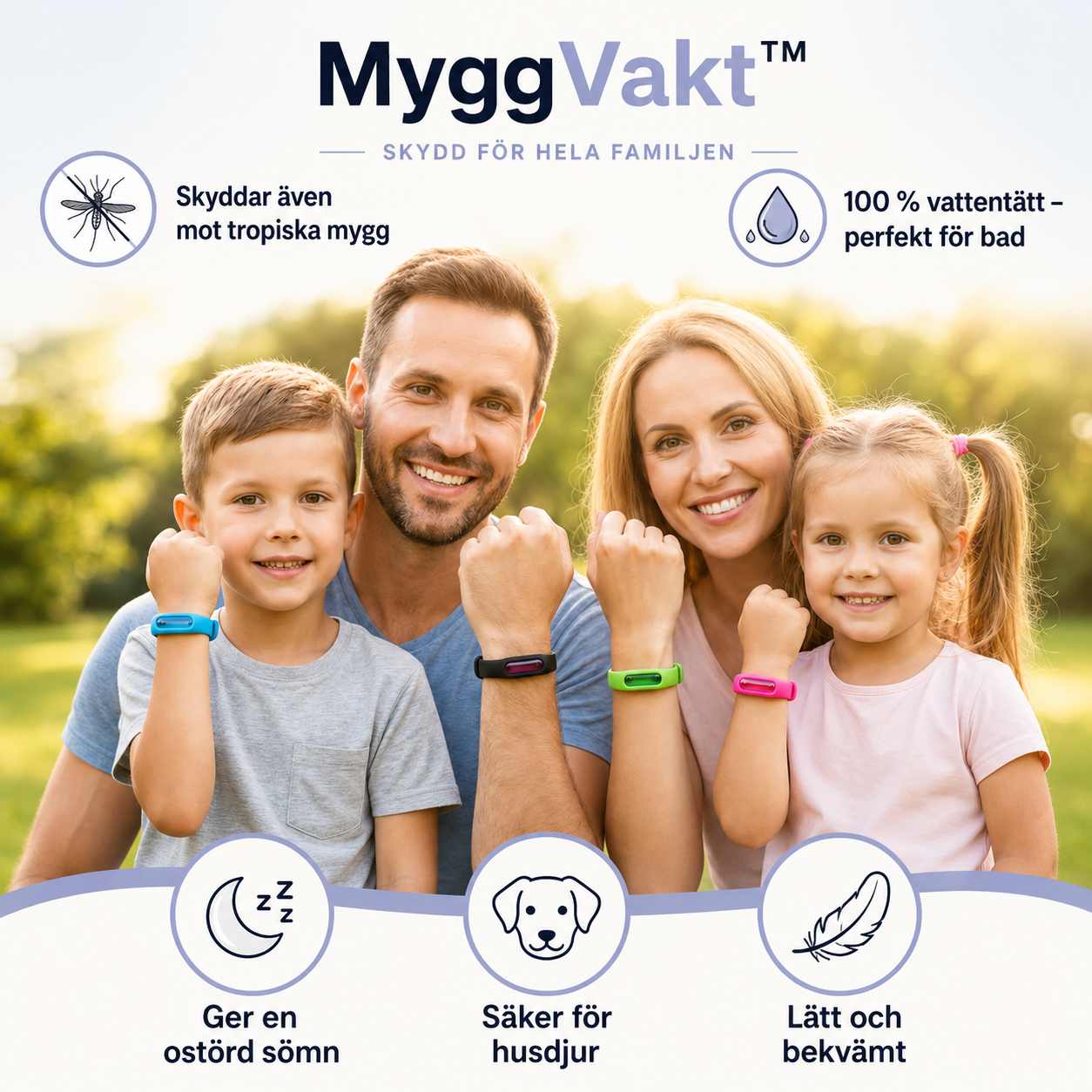 MyggVakt™ – Naturligt Myggarmband för Barn & Familj