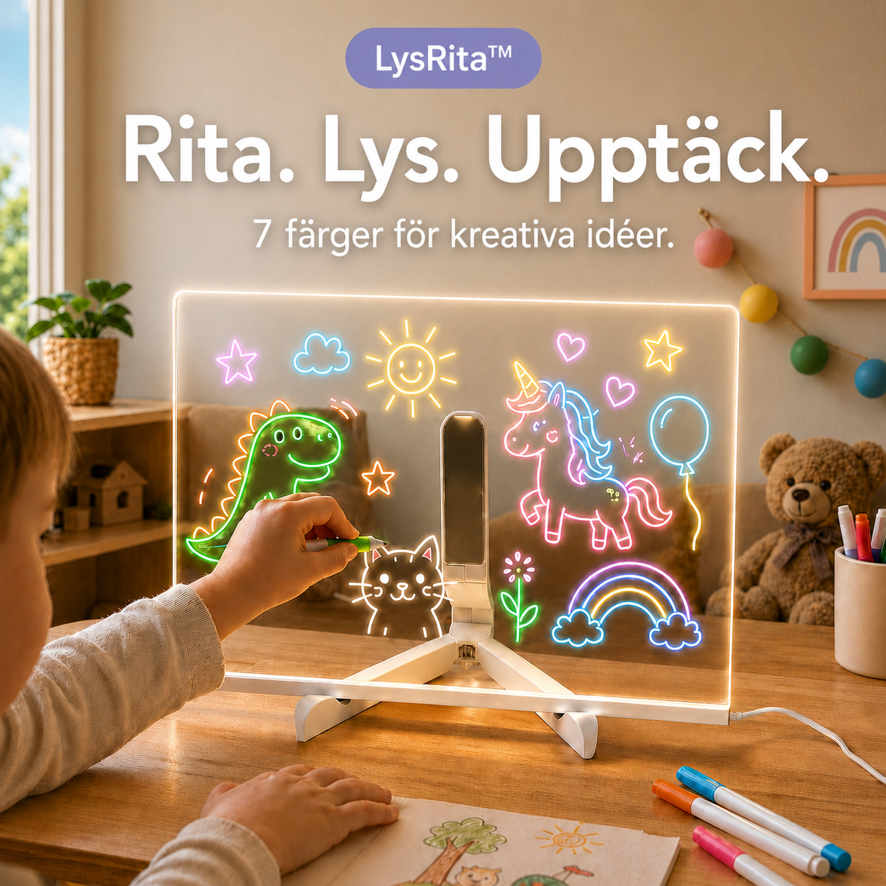 LysRita™ – Lysande ritplatta för skärmfri kreativitet