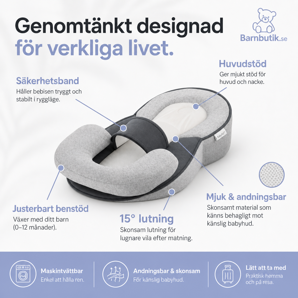 BabyRo™ – Fallskydd för Spädbarn med Orolig Mage & Spottningar