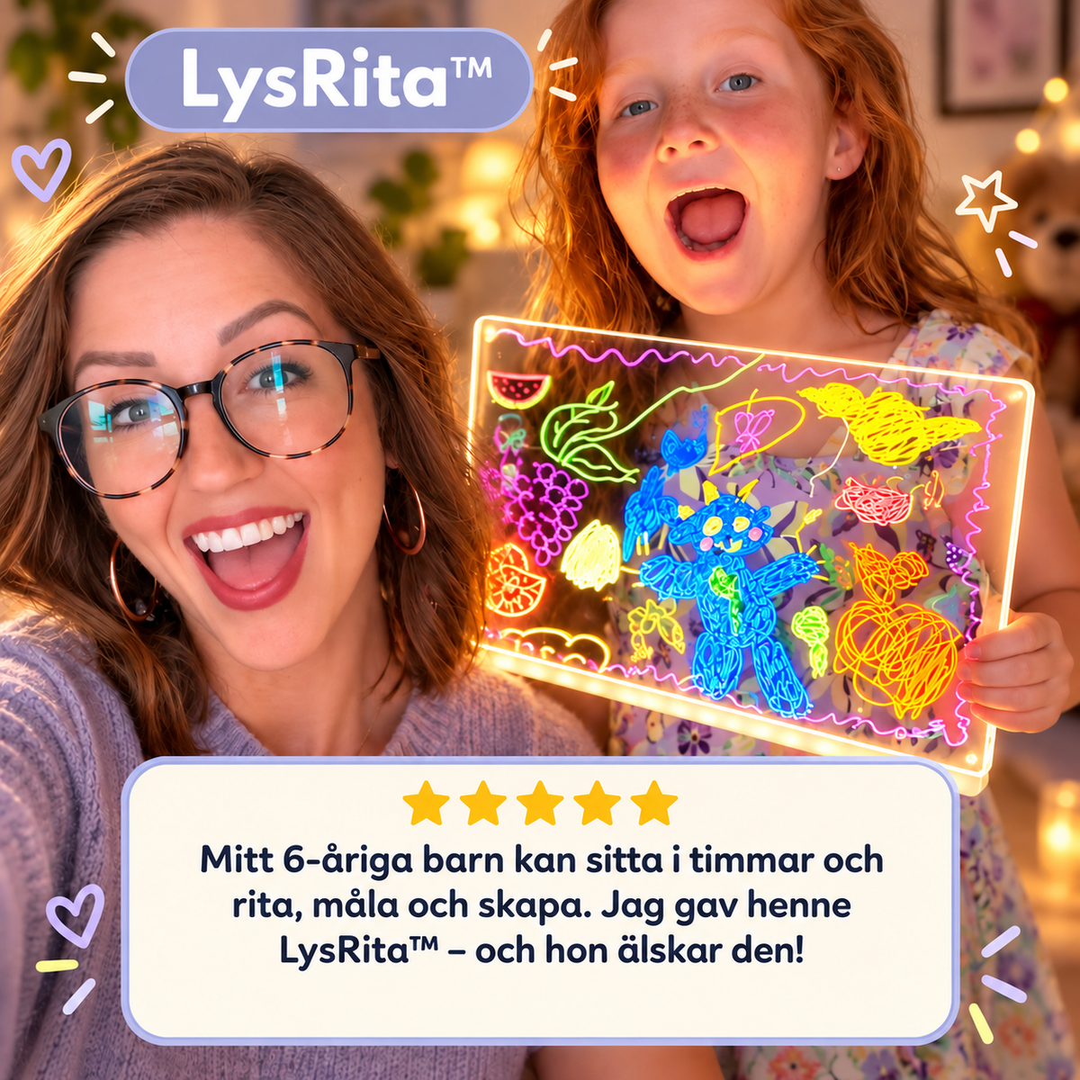 LysRita™ – Lysande ritplatta för skärmfri kreativitet
